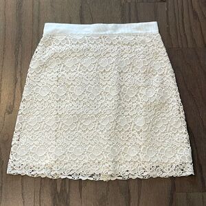 LOFT Petite Cream Lace Shift Skirt - Size 0P